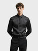 Men's Black Slim Fit Solid Party Wear Shirt
