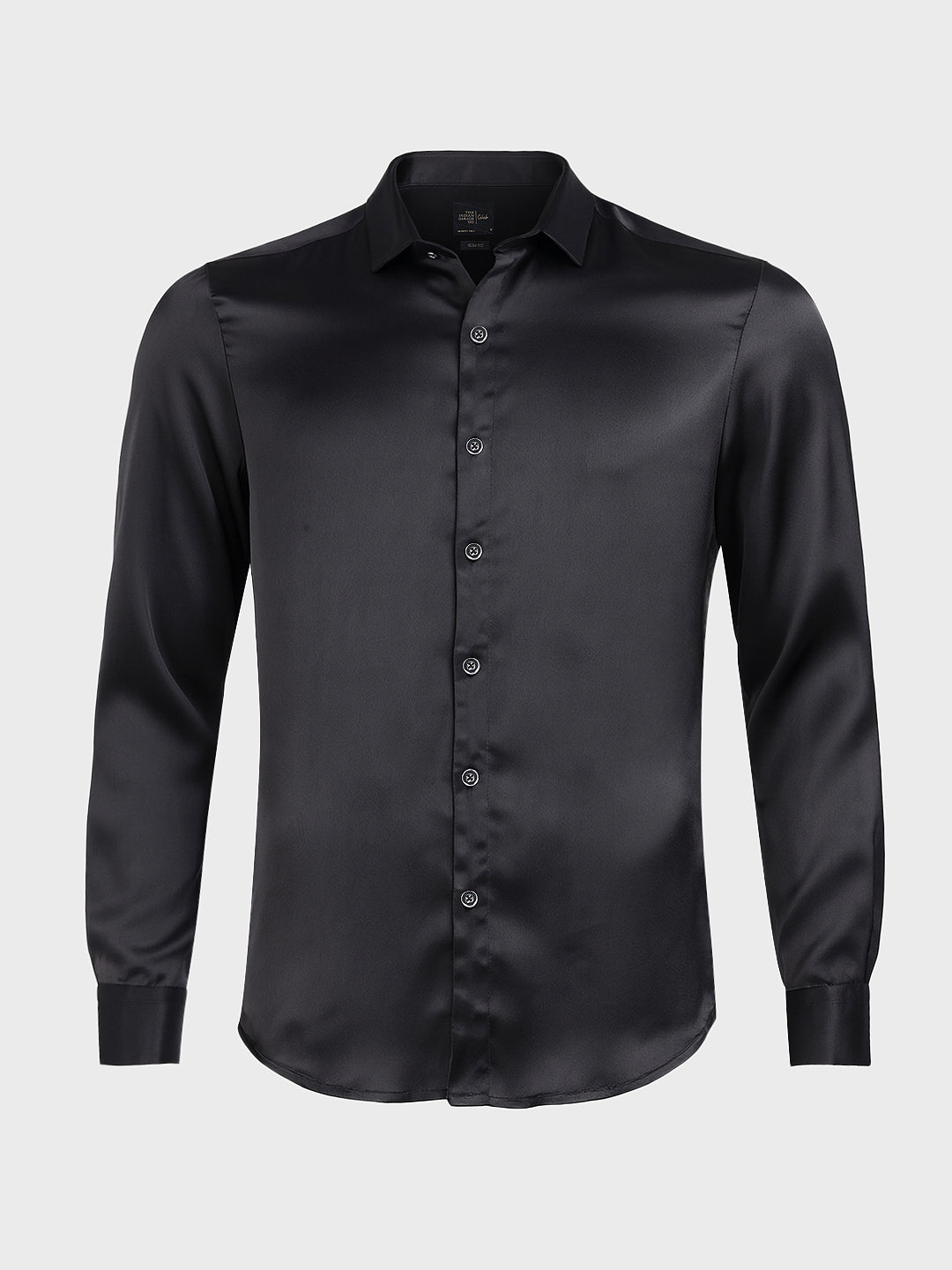 Men's Black Slim Fit Solid Party Wear Shirt