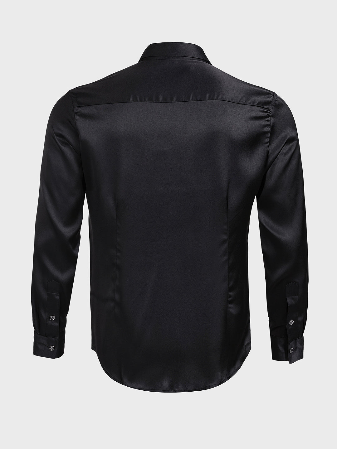 Men's Black Slim Fit Solid Party Wear Shirt