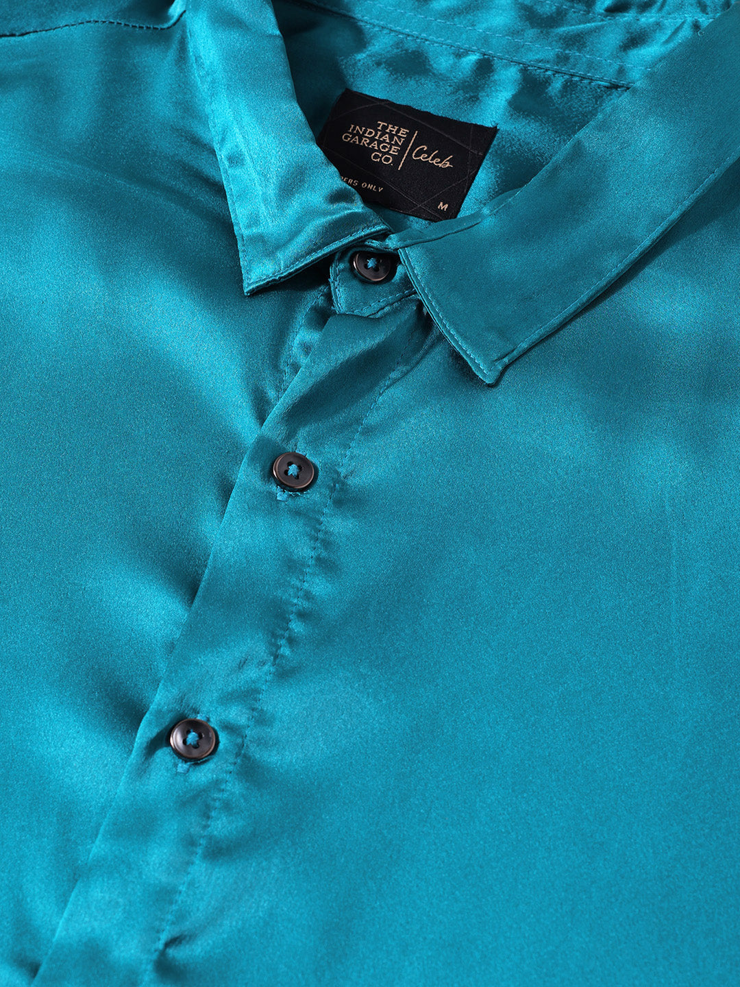 Men's Teal Slim Fit Solid Party Wear Shirt