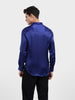 Men's Blue Slim Fit Solid Party Wear Shirt
