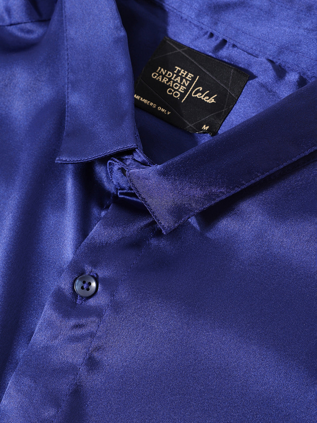 Men's Blue Slim Fit Solid Party Wear Shirt