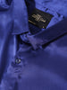 Men's Blue Slim Fit Solid Party Wear Shirt