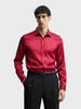 Men's Maroon Slim Fit Solid Party Wear Shirt
