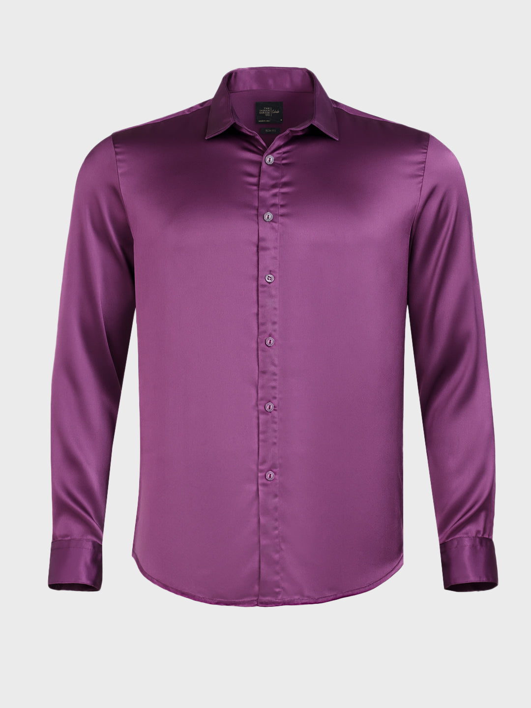 Men's Purple Slim Fit Solid Party Wear Shirt