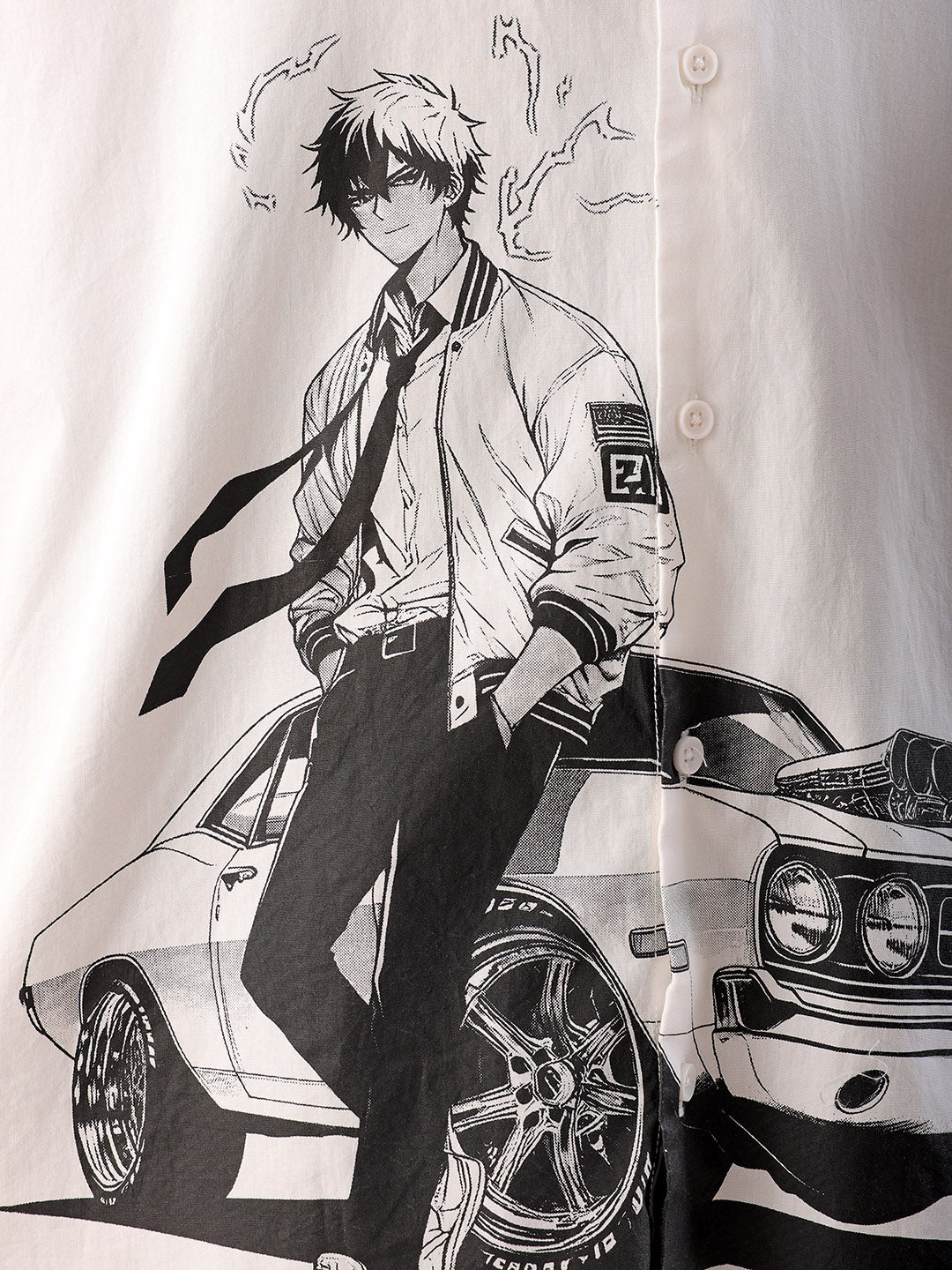 Shop Men's Anime Printed Oversized Shirt Online.