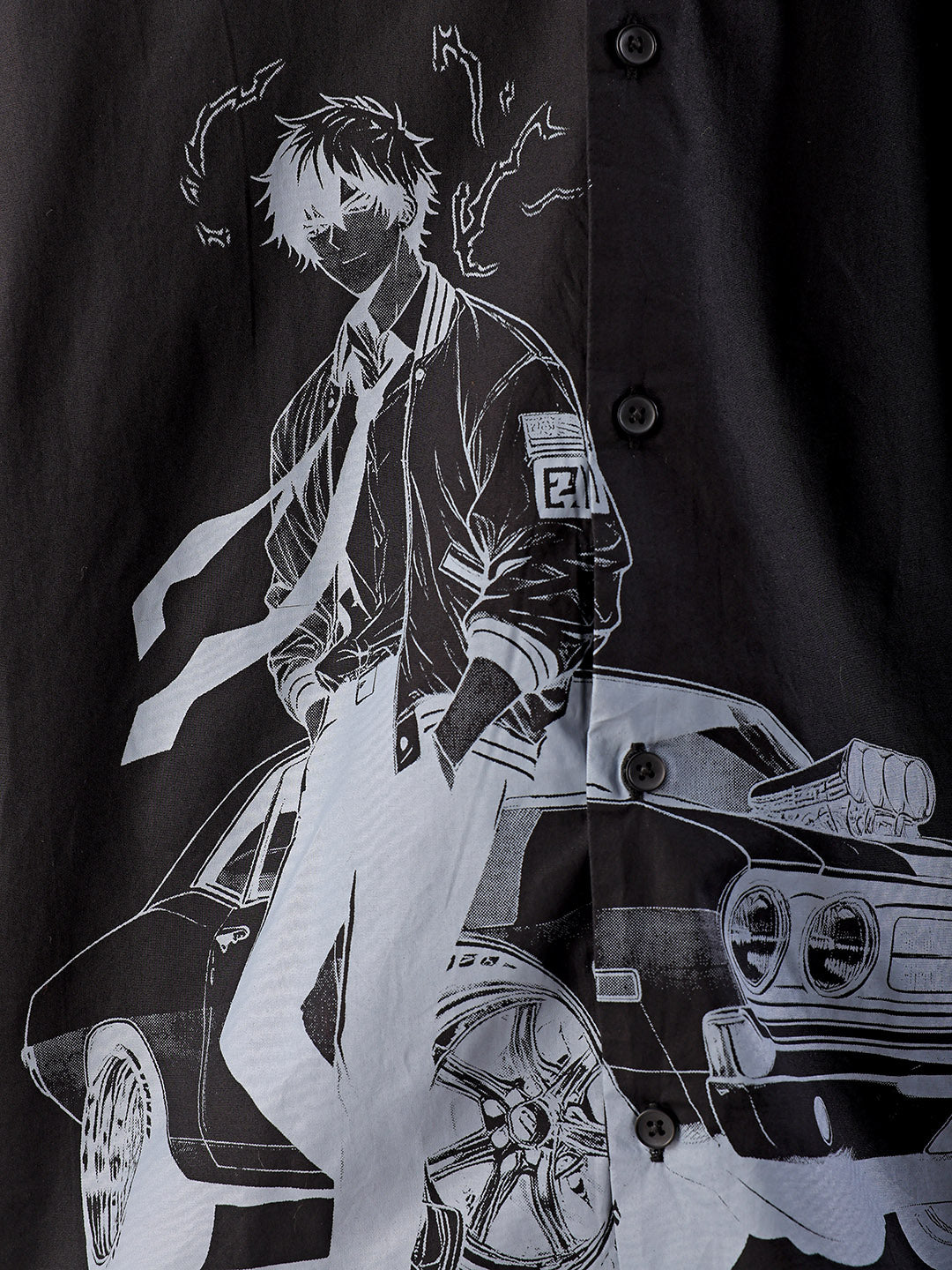 Shop Men's Anime Printed Oversized Shirt Online.