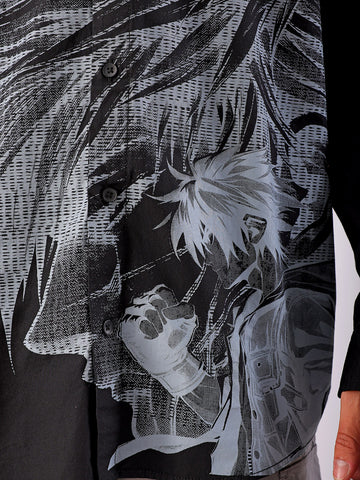 Shop Men's Anime Printed Oversized Shirt Online.