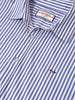 Men's White Korean Fit Striped Streetwear Shirt