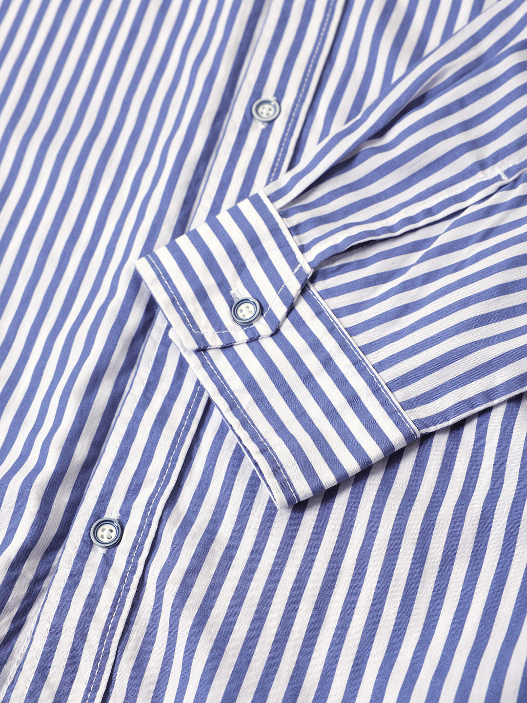 Men's White Korean Fit Striped Streetwear Shirt