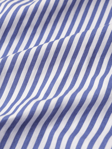 Men's White Korean Fit Striped Streetwear Shirt