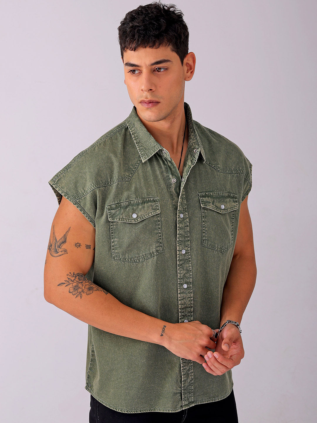 Shop Men's Solid Boxy Fit Streetwear Shirt Online.