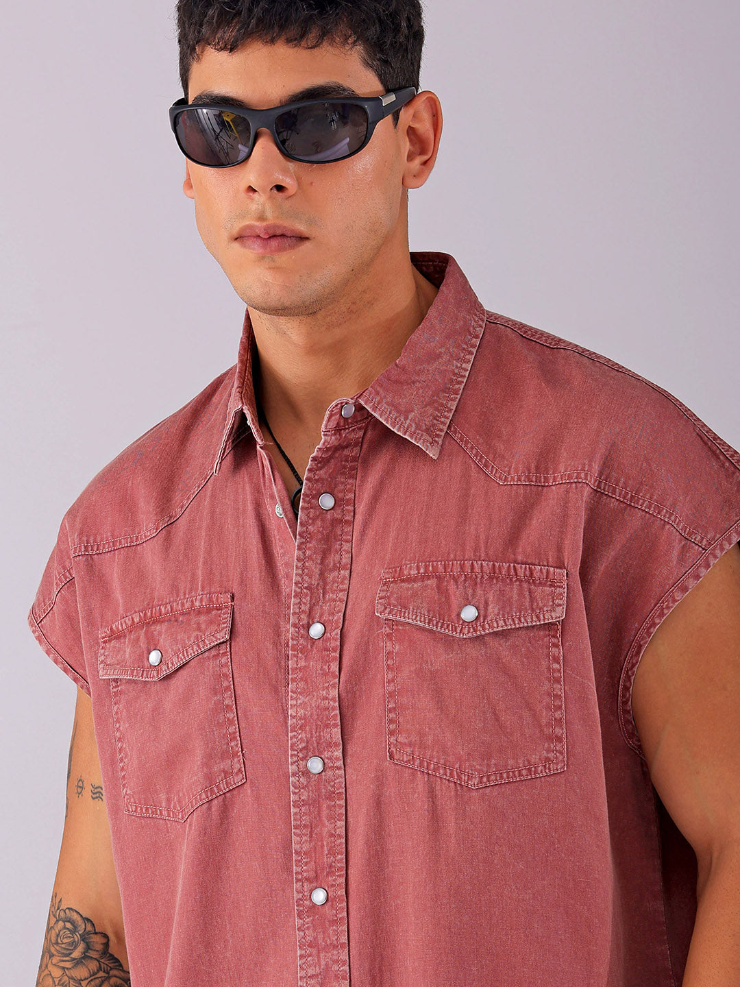 Shop Men's Solid Boxy Fit Streetwear Shirt Online.