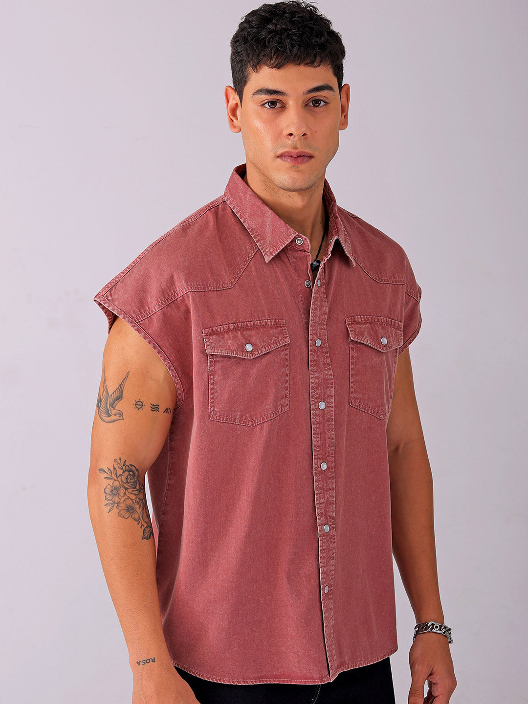 Shop Men's Solid Boxy Fit Streetwear Shirt Online.