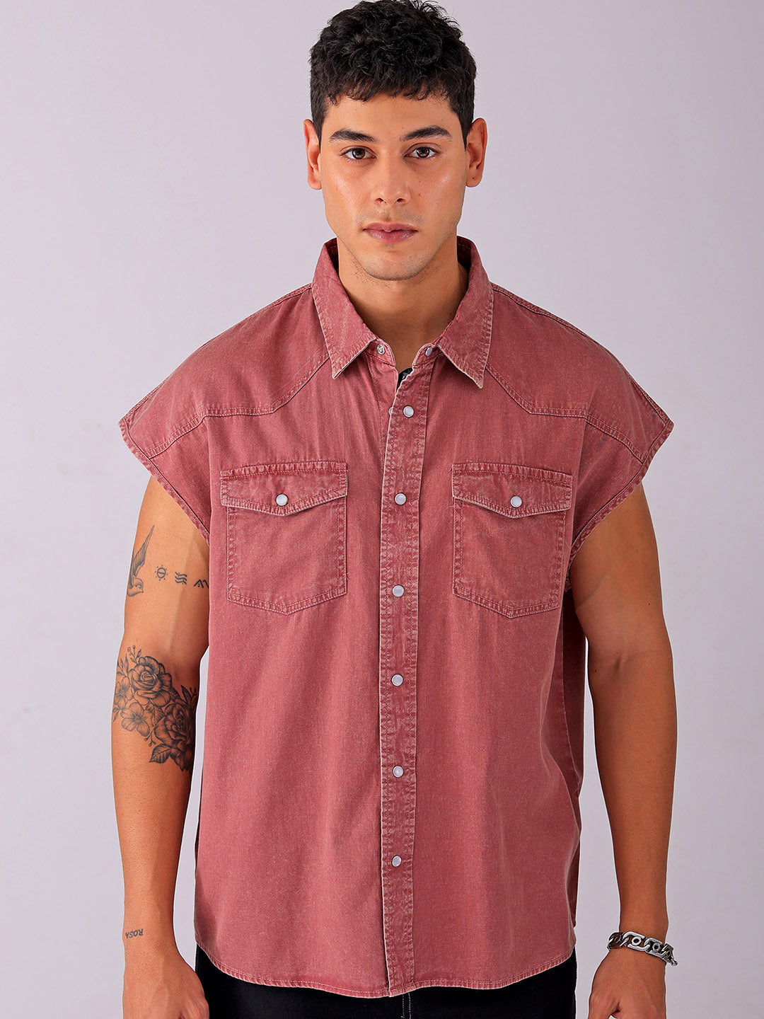 Shop Men's Solid Boxy Fit Streetwear Shirt Online.