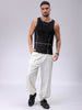 Men's Black Slim Fit Textured Round Neck T-shirt