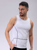 Men's White Slim Fit Textured Round Neck T-shirt