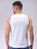 Men's White Slim Fit Textured Round Neck T-shirt