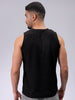 Men's Black Slim Fit Textured Round Neck T-shirt