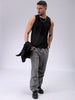 Men's Black Slim Fit Textured Round Neck T-shirt