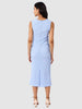 Women's Blue Textured Top and Skirt Coordinates