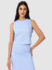 Women's Blue Textured Top and Skirt Coordinates