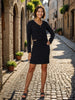 Women's Black Textured Top and Skirt Coordinates