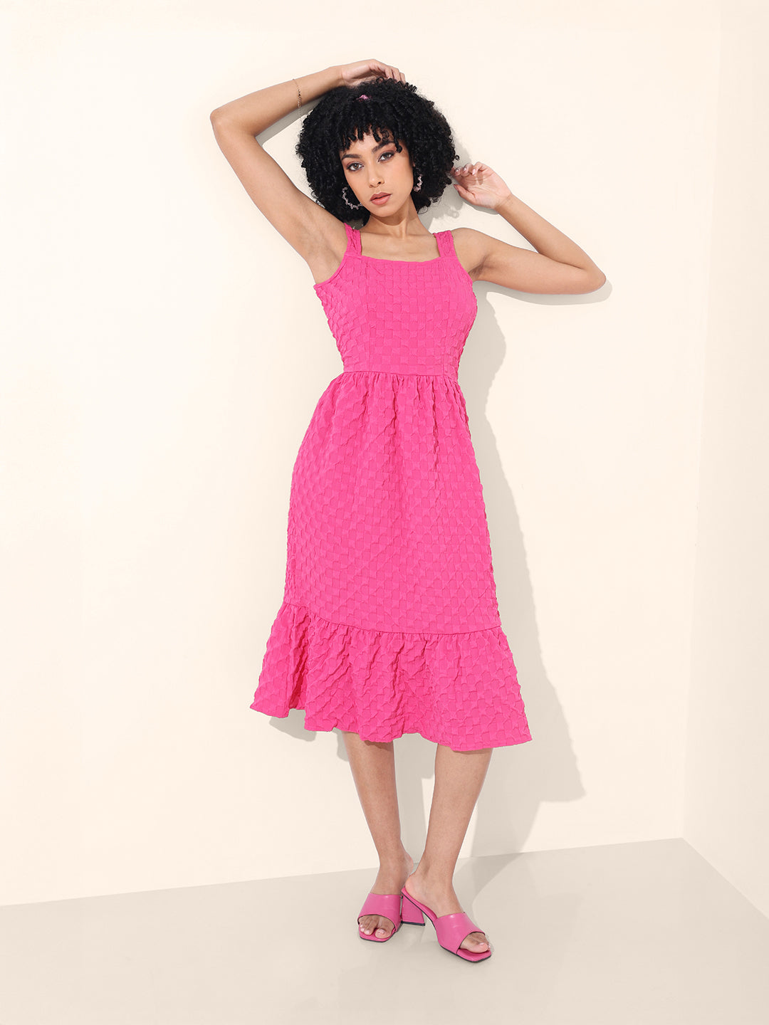 Women's Purple Regular Fit Casual Dress