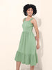 Women's Green Regular Fit Casual Dress