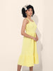 Women's Yellow Regular Fit Casual Dress
