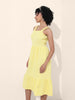 Women's Yellow Regular Fit Casual Dress