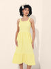 Women's Yellow Regular Fit Casual Dress