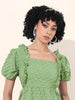 Women's Green Regular Fit Casual Dress