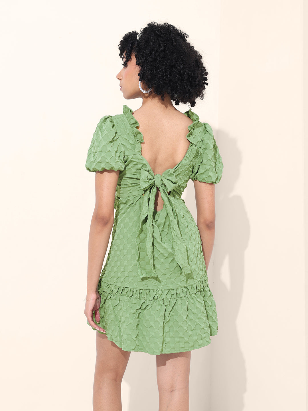 Women's Green Regular Fit Casual Dress