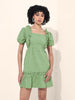 Women's Green Regular Fit Casual Dress