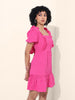Women's Purple Regular Fit Casual Dress