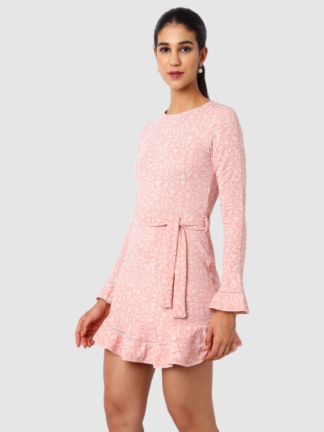 Women's Regular Fit Textured Mini Dress