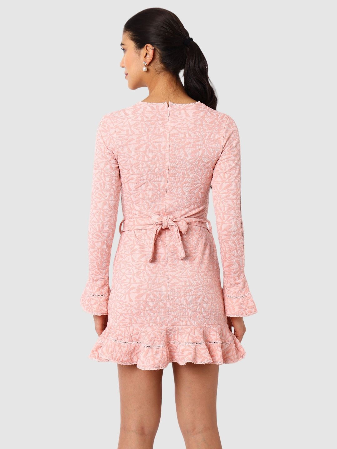 Women's Regular Fit Textured Mini Dress