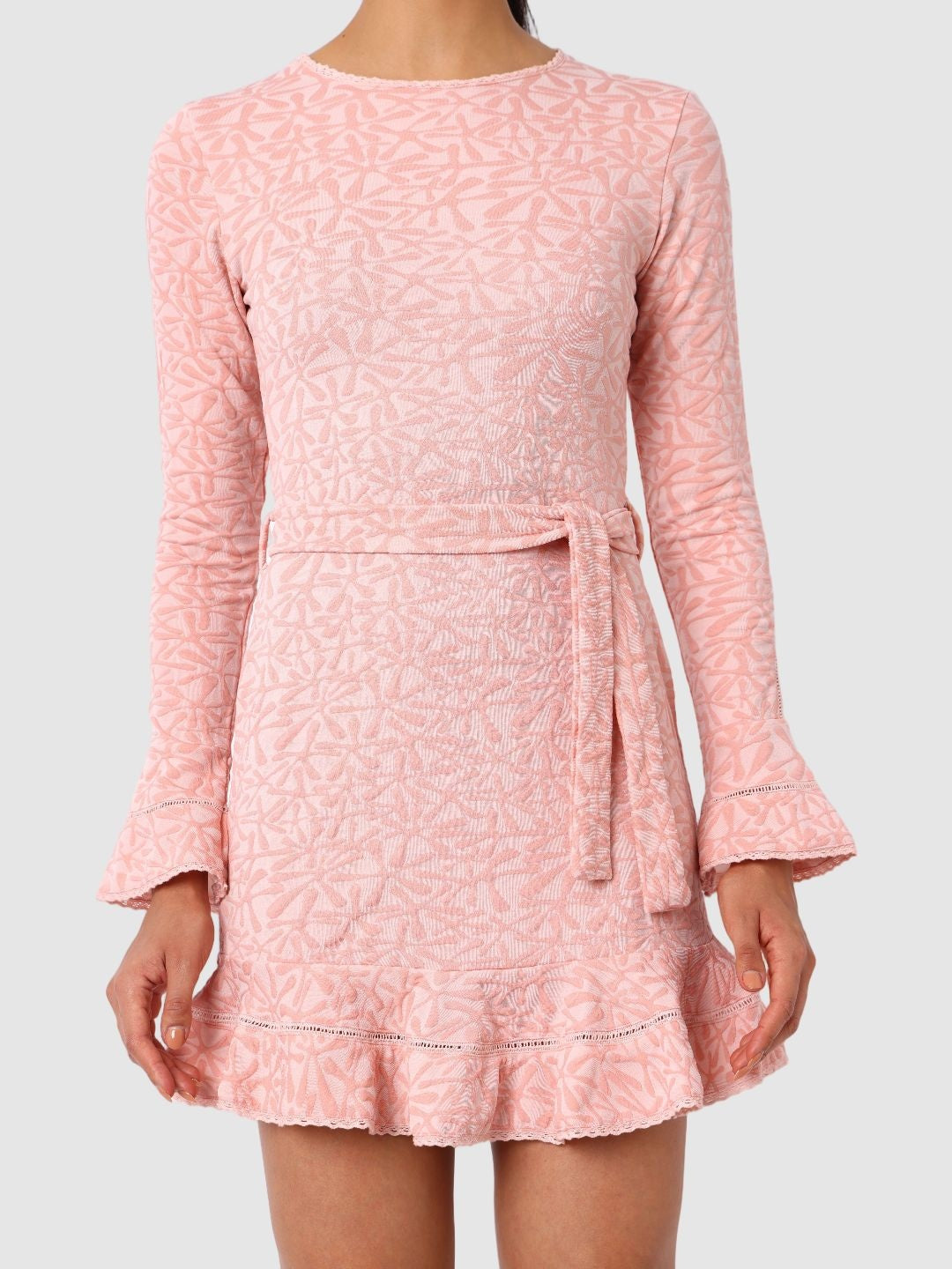 Women's Regular Fit Textured Mini Dress