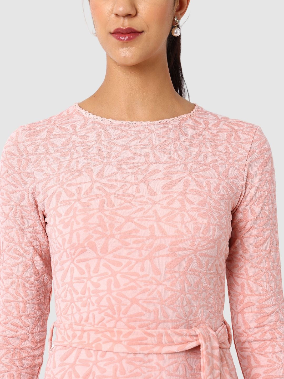 Women's Regular Fit Textured Mini Dress