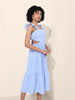 Women Regular Fit Blue Sleeveless Dress