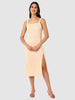 Women Regular Fit Orange Sleeveless Dress