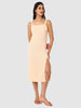 Women Regular Fit Orange Sleeveless Dress