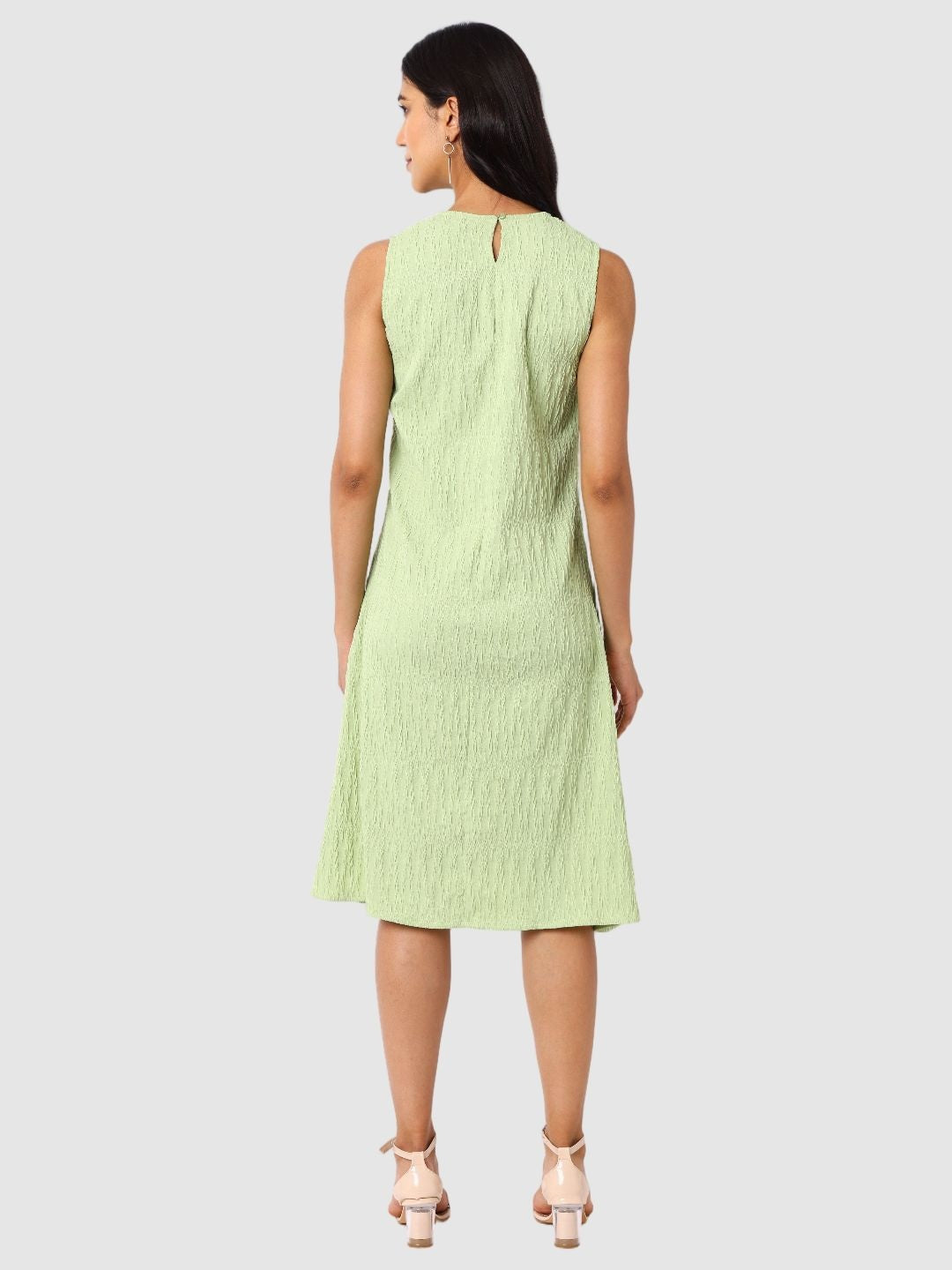 Women's Relaxed Fit Textured Tiered Dress