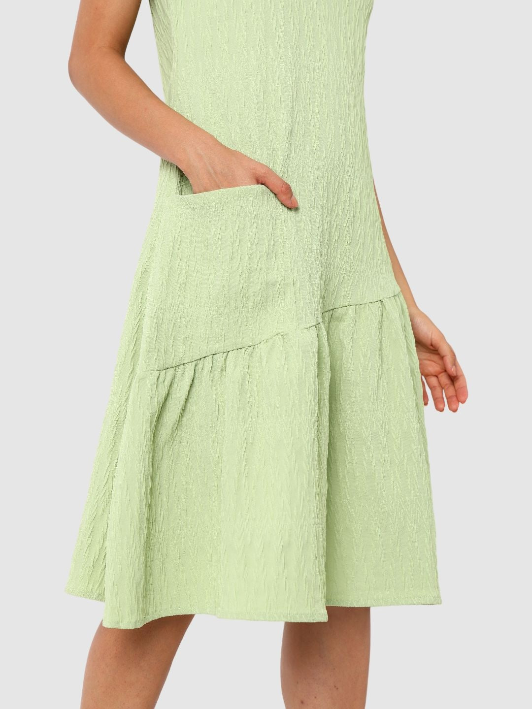 Women's Relaxed Fit Textured Tiered Dress