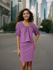 Women's Purple Fit Textured Blouson Top