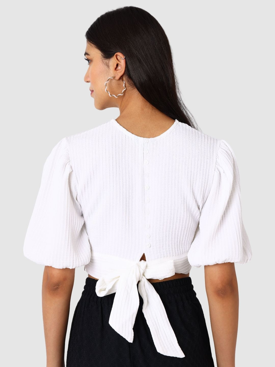 Women's White Regular Fit Casual Top