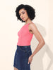 Women's Pink Regular Fit Casual Top