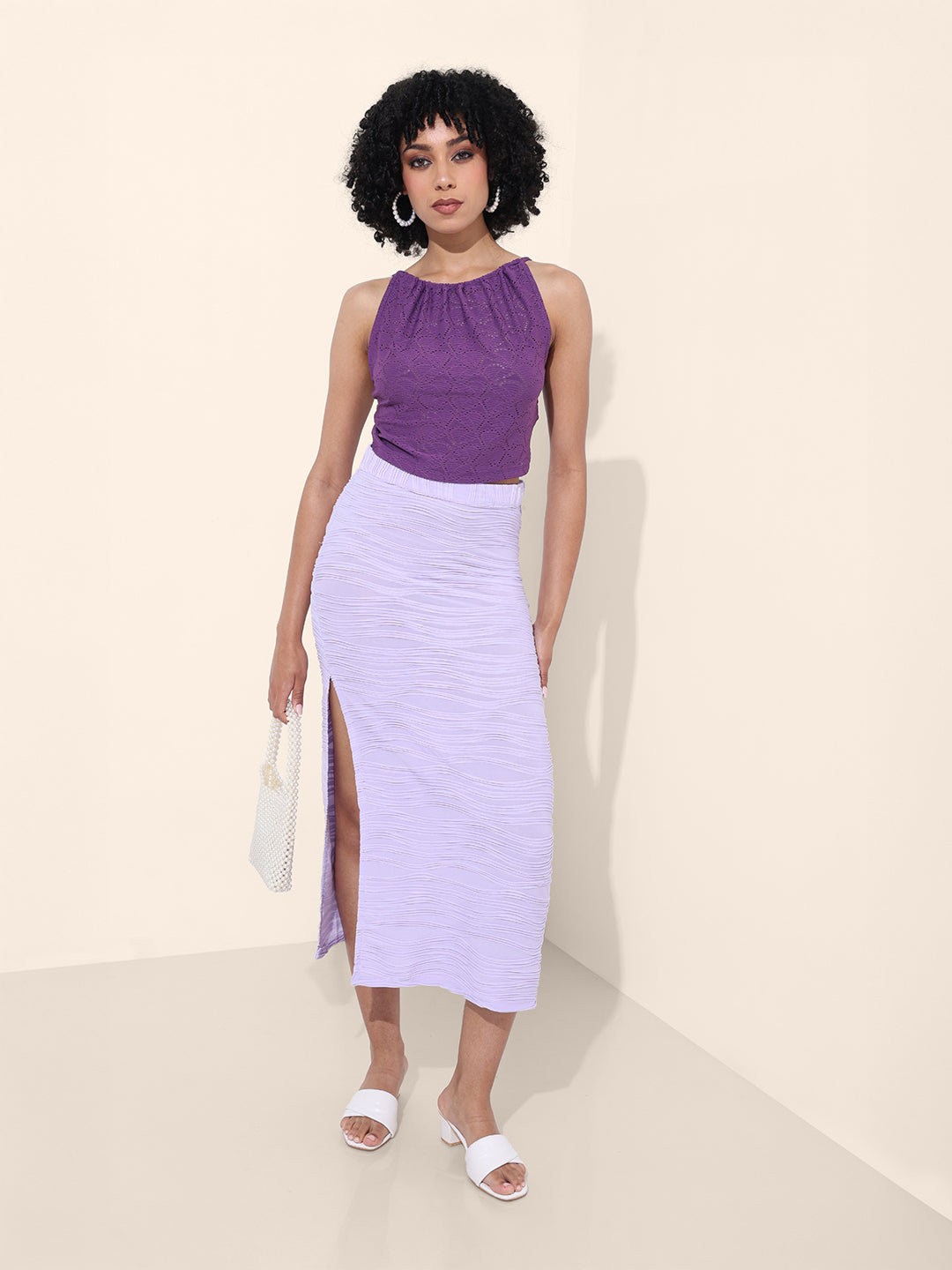 Women's Purple Regular Fit Casual Top
