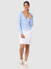 Women's Blue Textured Peplum Top